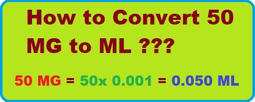 Mg To Ml Conversion Chart